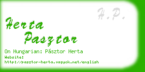 herta pasztor business card